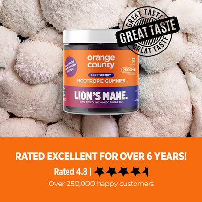 Lion's Mane Cognitive Boost Gummies: 2000mg (Serving) Mixed Berry Flavour | 30 Servings. - ScentiMelti Home Fragrance, Beauty & Gifts UK