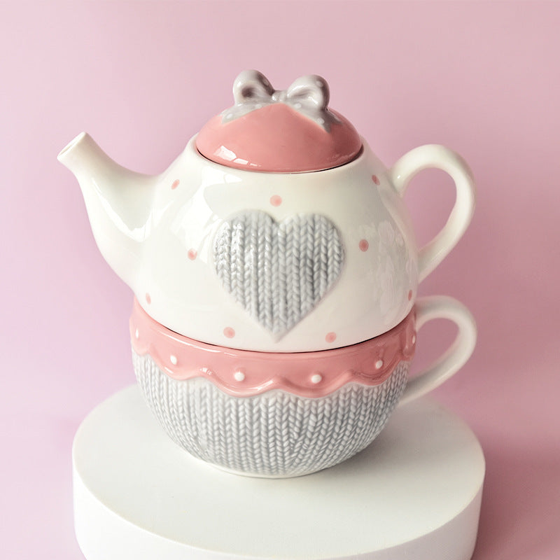 Cute American Style Teapot Coffee Cup Pot Ceramic Kettle Flower Tea Set - ScentiMelti  Cute American Style Teapot Coffee Cup Pot Ceramic Kettle Flower Tea Set