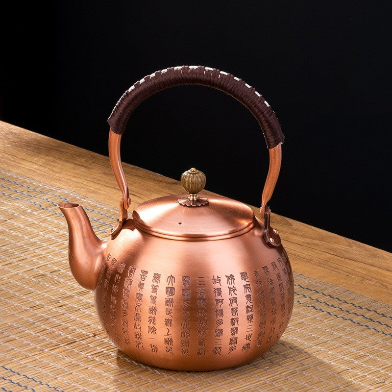 Genuine Copper Tea Pot Kettle Handmade Pure Copper Kettle Electric Ceramic Stove Handle Pot Pitcher Tea Set Copper Teapot - ScentiMelti  Genuine Copper Tea Pot Kettle Handmade Pure Copper Ket