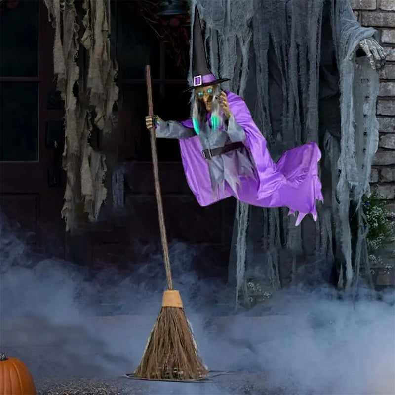 Halloween Flying Witch Decoration Halloween Ghost Outdoor Scary Animatronics Halloween Props With Scary Sound - ScentiMelti Home Fragrance, Beauty & Gifts UK