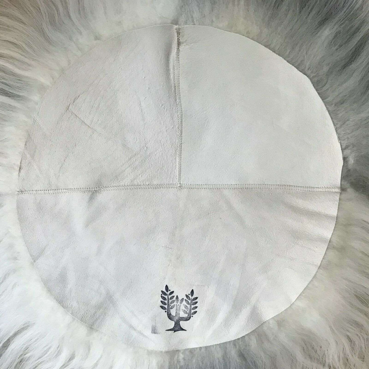 100% Genuine British Sheepskin Seat Pad Roundie 35cm Cream White Ivory - ScentiMelti Home Fragrance, Beauty & Gifts UK