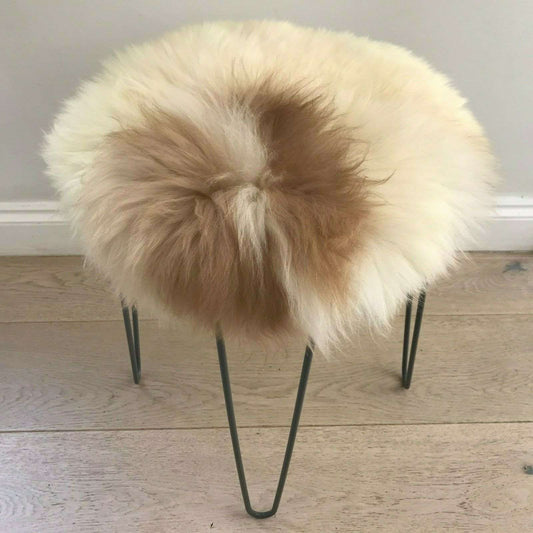 100% Genuine Real Sheepskin Seat Pad British Roundie 35cm Cream / Light Browns - ScentiMelti Home Fragrance, Beauty & Gifts UK