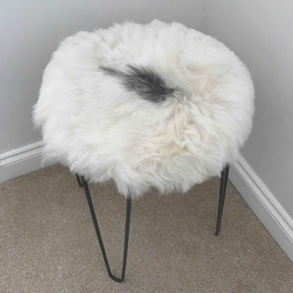 100% Real Sheepskin Seat Pad Icelandic Roundie 35cm Creams / Greys Shorn 50mm UK - ScentiMelti Home Fragrance, Beauty & Gifts UK