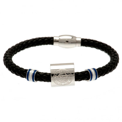 Leicester City FC Colour Ring Leather Bracelet - ScentiMelti Home Fragrance, Beauty & Gifts UK