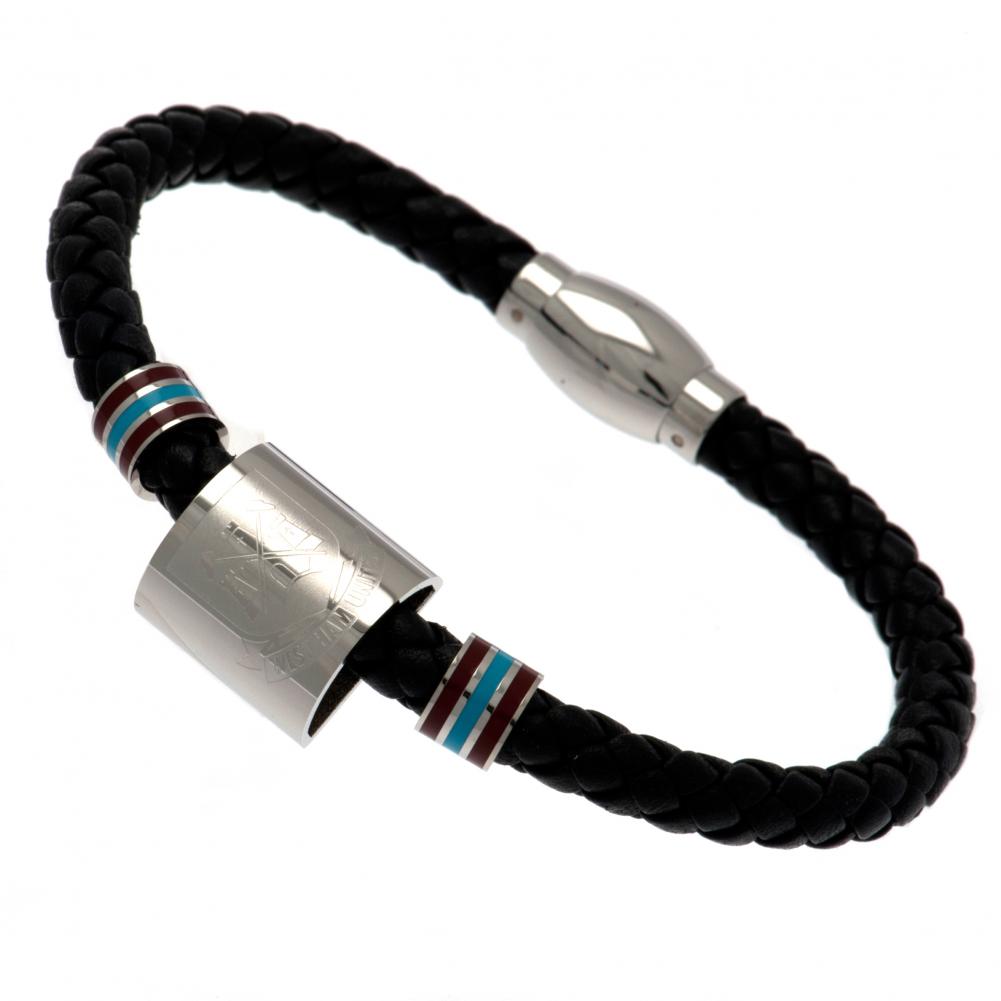 West Ham United FC Colour Ring Leather Bracelet - ScentiMelti Home Fragrance, Beauty & Gifts UK