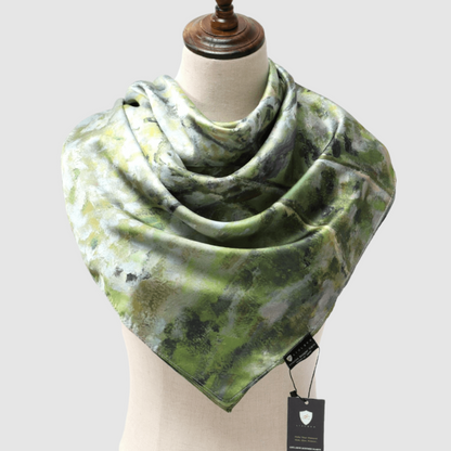 Fruit Trees In Bloom Green Satin Scarf - ScentiMelti Home Fragrance, Beauty & Gifts UK