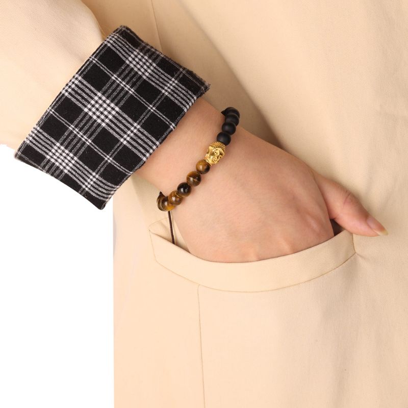 Tiger Eye and Agate Buddha Bracelet - ScentiMelti Home Fragrance, Beauty & Gifts UK