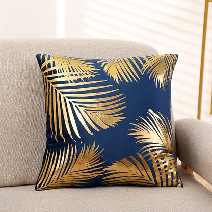 Gold Leaf Pattern Velvet Cushion Covers 45 x 45 cm - ScentiMelti Home Fragrance, Beauty & Gifts UK