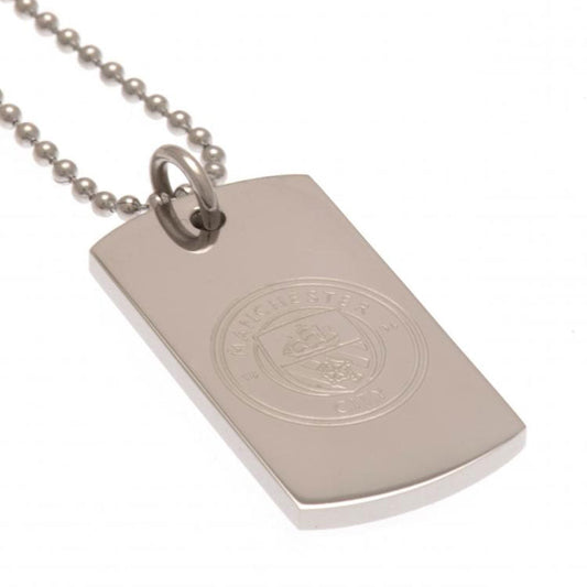 Manchester City FC Engraved Dog Tag & Chain - ScentiMelti Home Fragrance, Beauty & Gifts UK