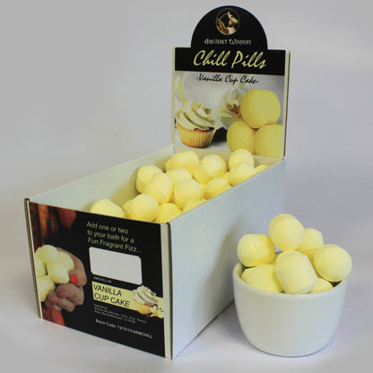 1.3Kg Box of Chill Pills (Mini Bath Bombs) - Vanilla Cup Cake - ScentiMelti Home Fragrance, Beauty & Gifts UK