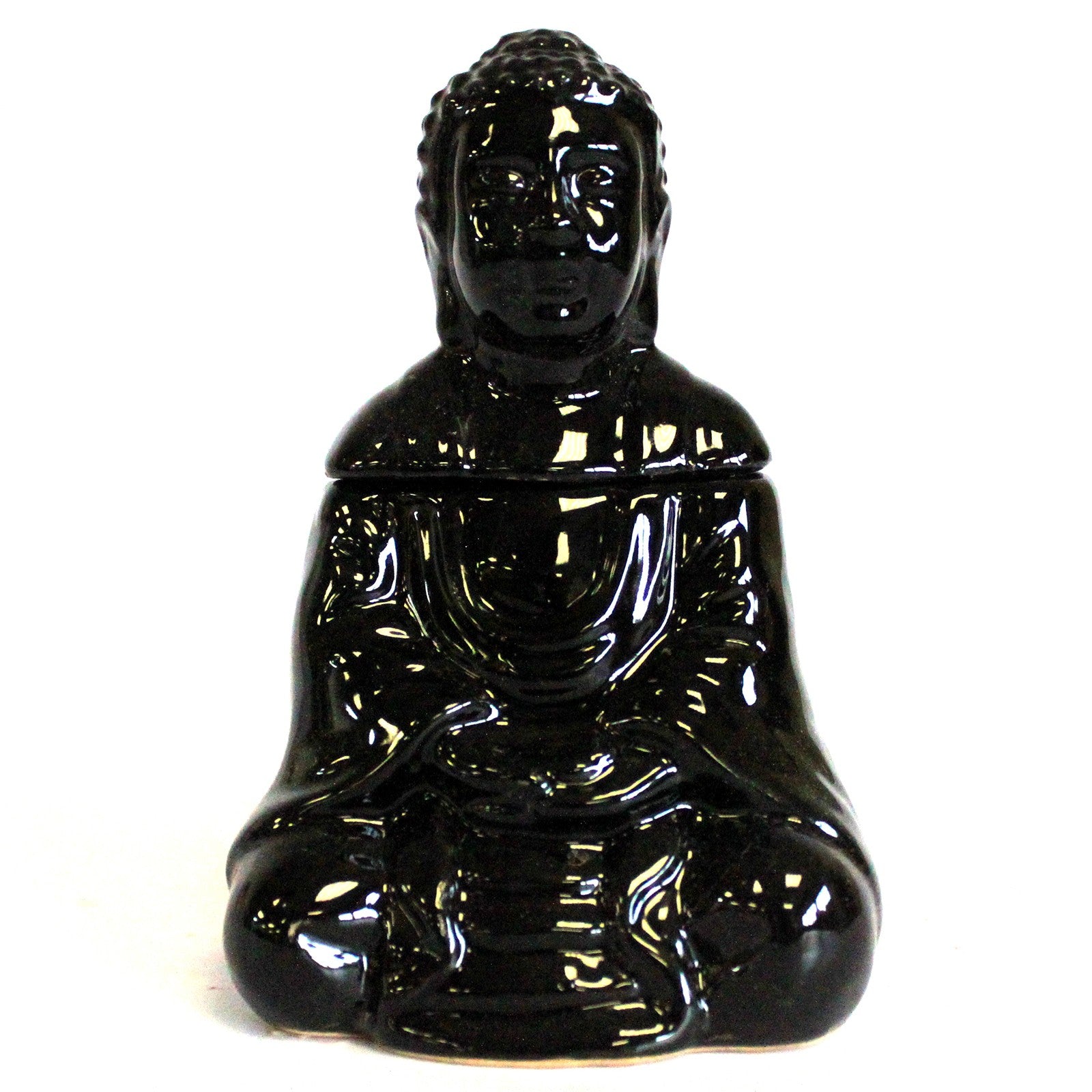 Sitting Buddha Oil Burner - Black - ScentiMelti  Sitting Buddha Oil Burner - Black