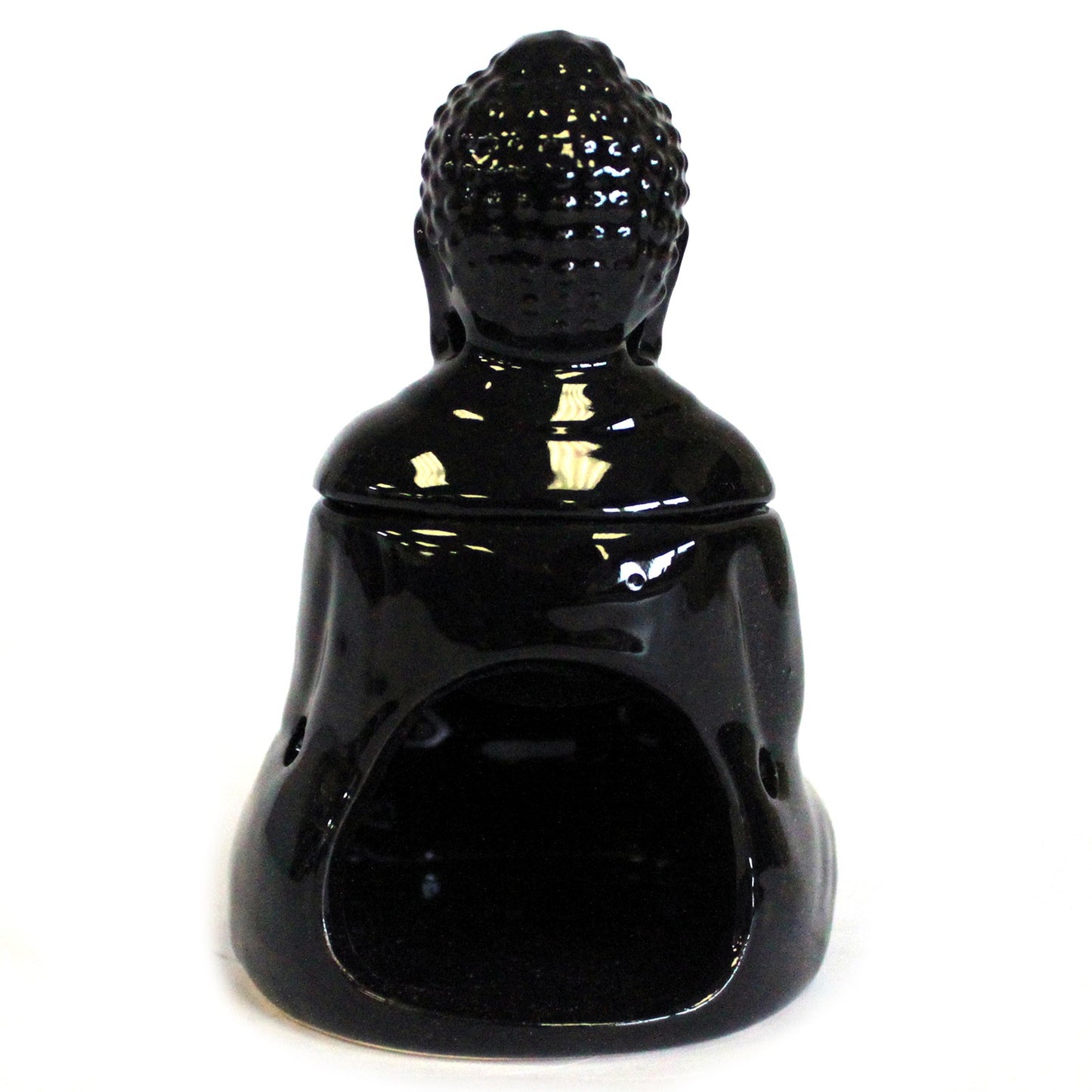 Sitting Buddha Oil Burner - Black - ScentiMelti  Sitting Buddha Oil Burner - Black