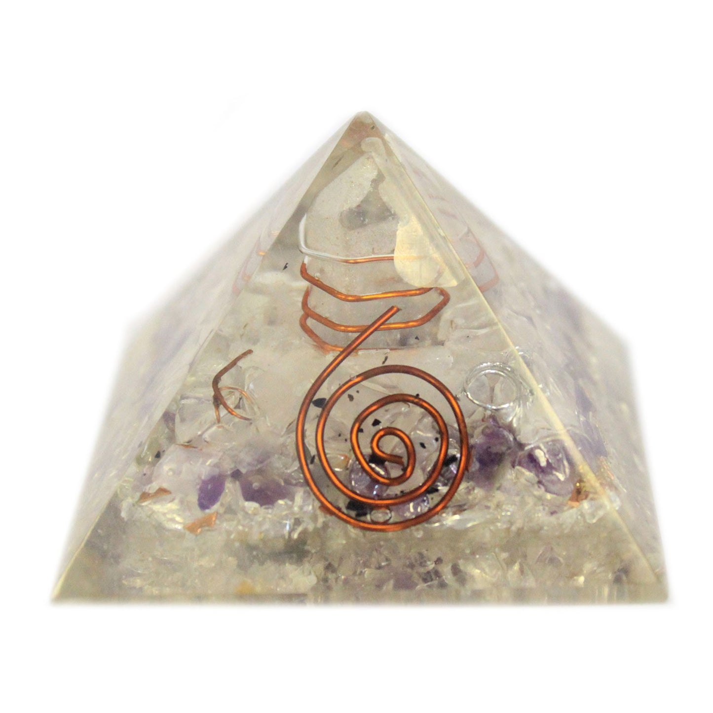 Med Orgonite Pyramid 55mm Gemchips and Copper - ScentiMelti  Med Orgonite Pyramid 55mm Gemchips and Copper