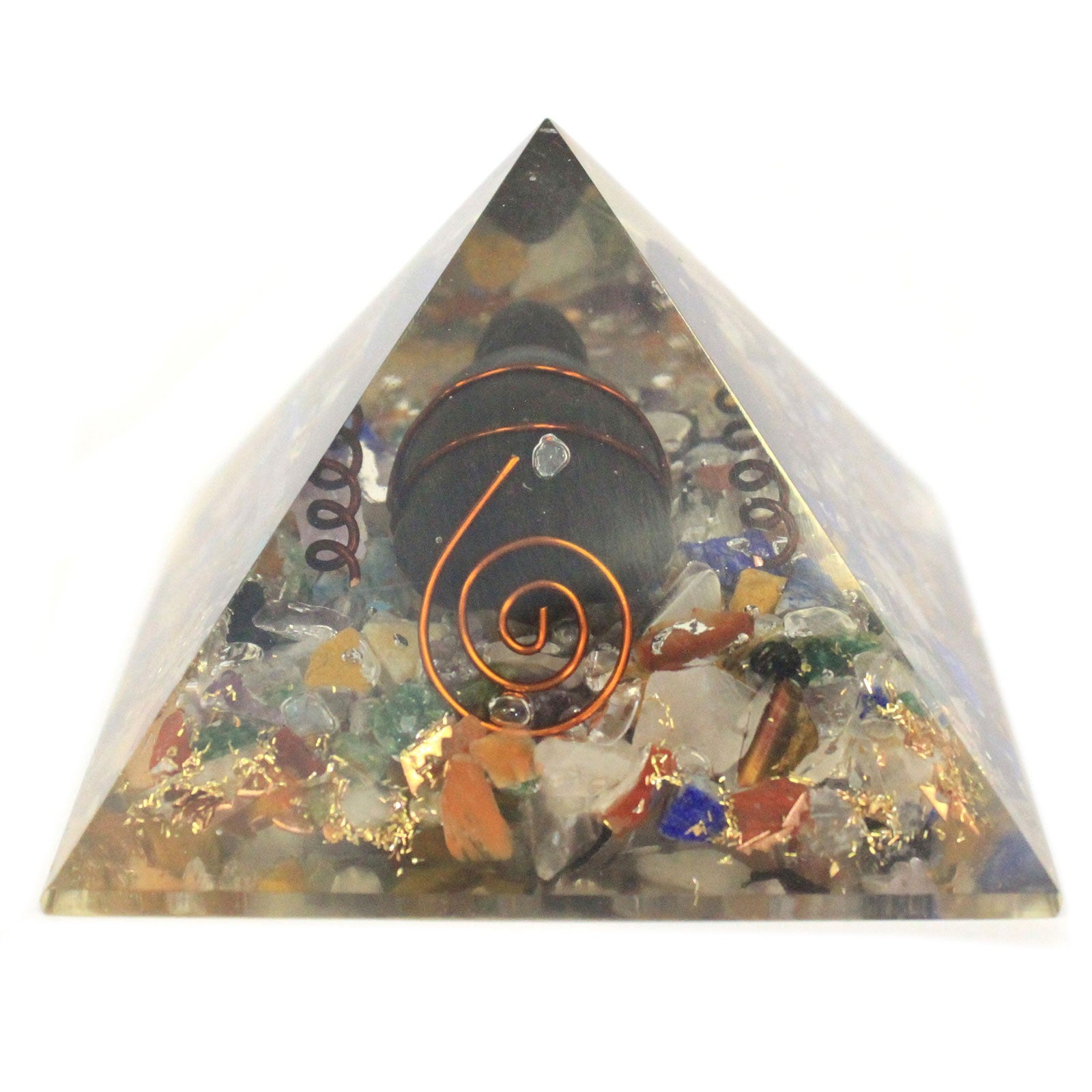 Med Orgonite Pyramid 60mm Gemchips, Copper, Turtle - ScentiMelti  Med Orgonite Pyramid 60mm Gemchips, Copper, Turtle