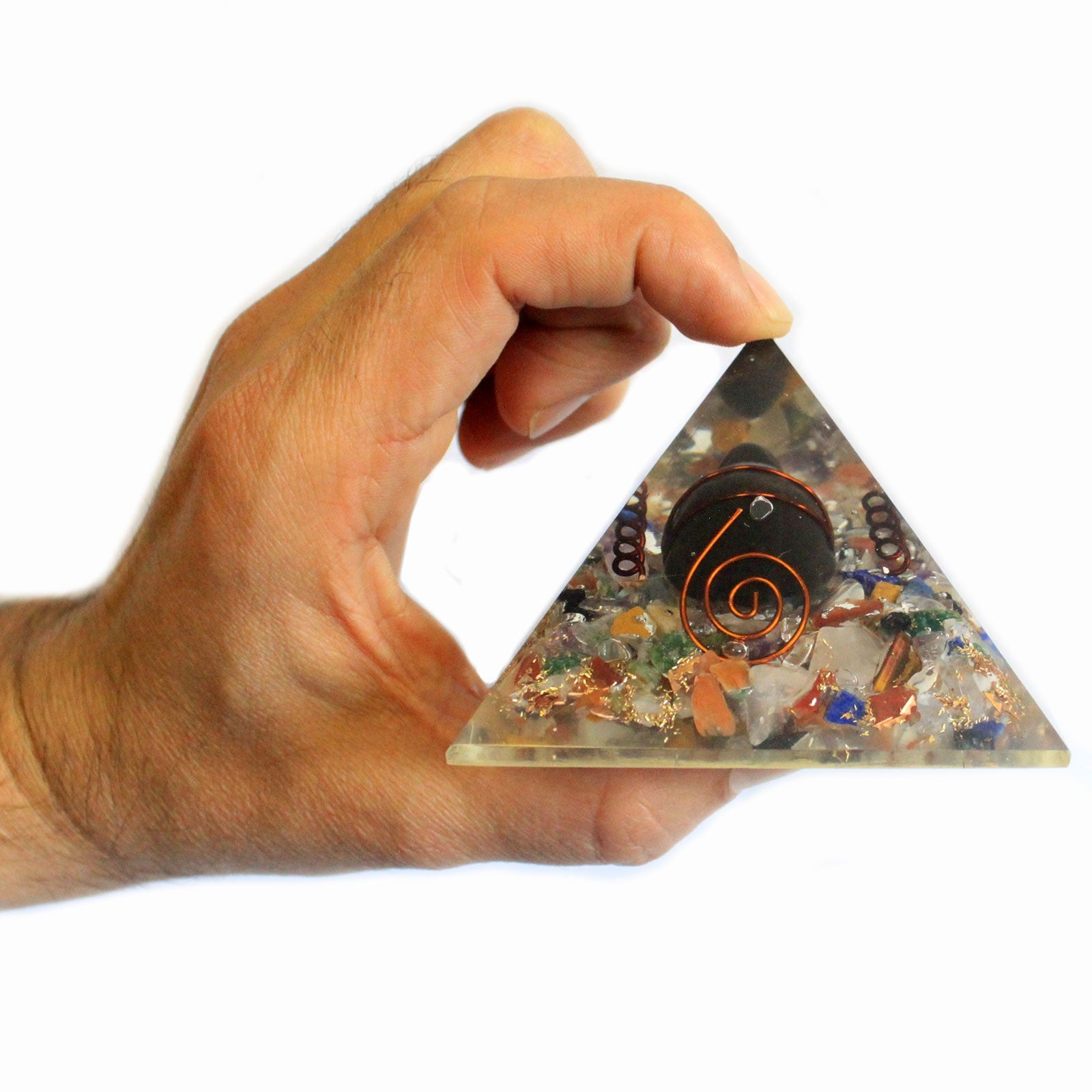 Med Orgonite Pyramid 60mm Gemchips, Copper, Turtle - ScentiMelti  Med Orgonite Pyramid 60mm Gemchips, Copper, Turtle