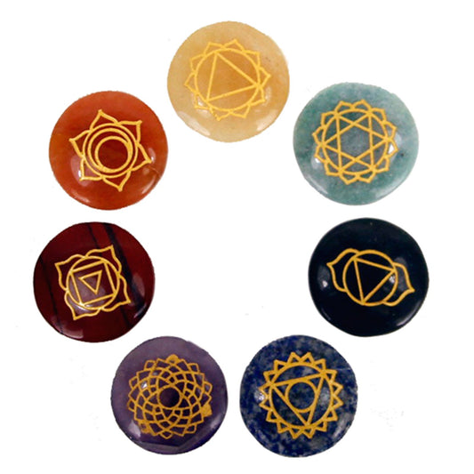 Small Stones Chakra Set (Rounded shape) - ScentiMelti  Small Stones Chakra Set (Rounded shape)