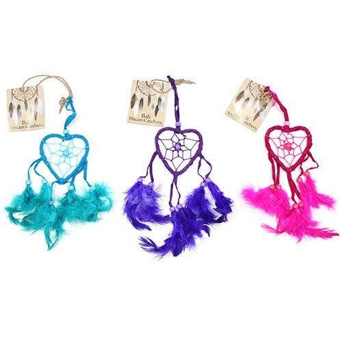 Bali Dreamcatchers - Small Heart - Turq/Pink/Purp - ScentiMelti  Bali Dreamcatchers - Small Heart - Turq/Pink/Purp