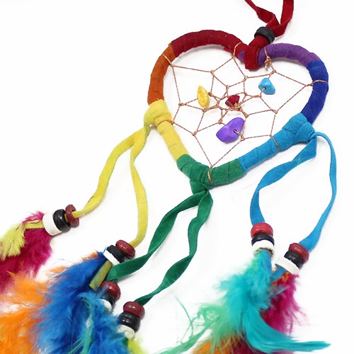 Bali Dreamcatchers - Small Heart - Rainbow - ScentiMelti  Bali Dreamcatchers - Small Heart - Rainbow