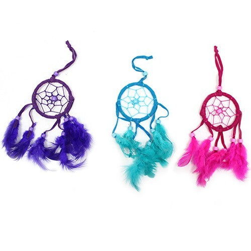 Bali Dreamcatchers - Small Round - Turq/Pink/Purp - ScentiMelti  Bali Dreamcatchers - Small Round - Turq/Pink/Purp