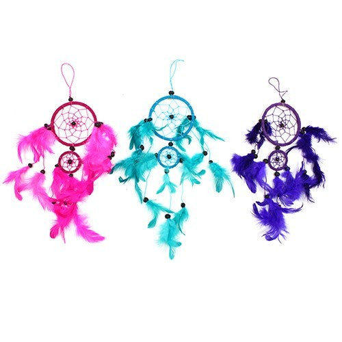 Bali Dreamcatchers - Medium Round - Turquoise / Pink / Purple - ScentiMelti  Bali Dreamcatchers - Medium Round - Turquoise / Pink / Purple