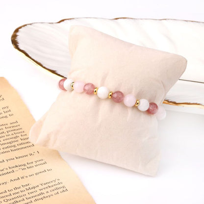 Rose Quartz Bracelet with Moonstone and Strawberry Quartz - ScentiMelti Home Fragrance, Beauty & Gifts UK