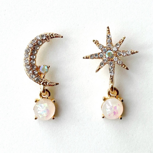 Andromeda Moon and Star Earrings