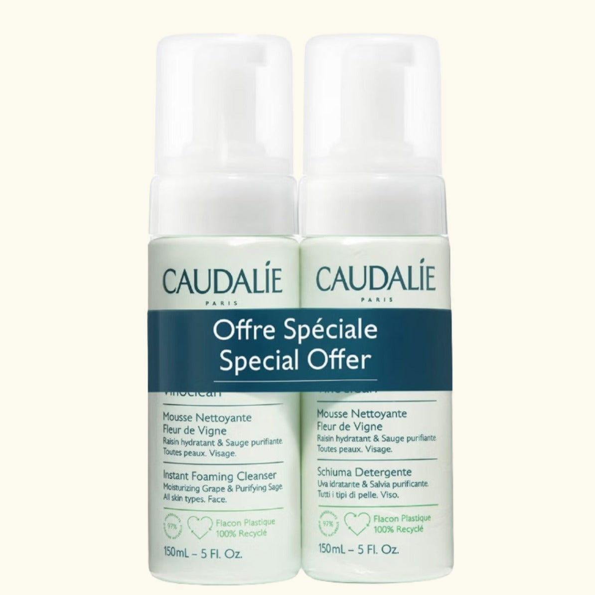 Caudalie Vinoclean Instant Foaming Cleanser Duo (Worth £30.00) - ScentiMelti  Caudalie Vinoclean Instant Foaming Cleanser Duo (Worth £30.00)