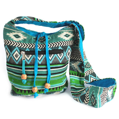 Jacquard Bag - Teal Sling Bag - ScentiMelti  Jacquard Bag - Teal Sling Bag