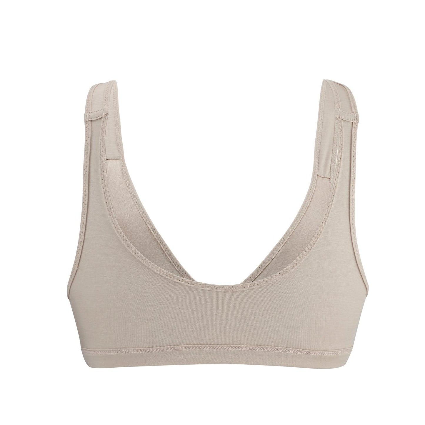 Ivory - Full Cup Front Closure Silk & Organic Cotton Wireless Bra