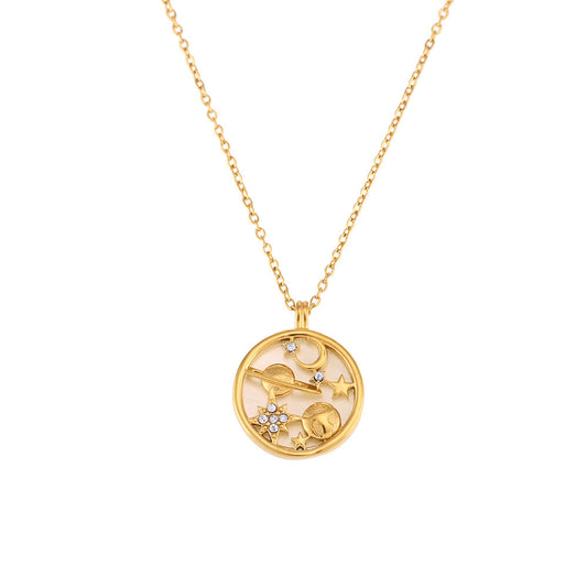 Astra Luxe 18k Gold Plated Celestial Necklace - ScentiMelti Home Fragrance, Beauty & Gifts UK