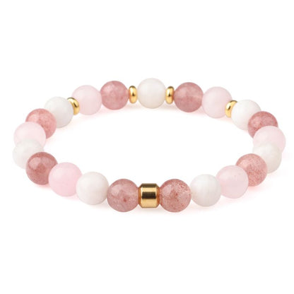 Rose Quartz Bracelet with Moonstone and Strawberry Quartz - ScentiMelti Home Fragrance, Beauty & Gifts UK