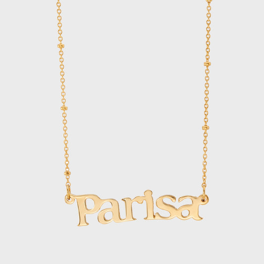 Personalised Name Necklace Satellite Chain Gold Vermeil - ScentiMelti Home Fragrance, Beauty & Gifts UK