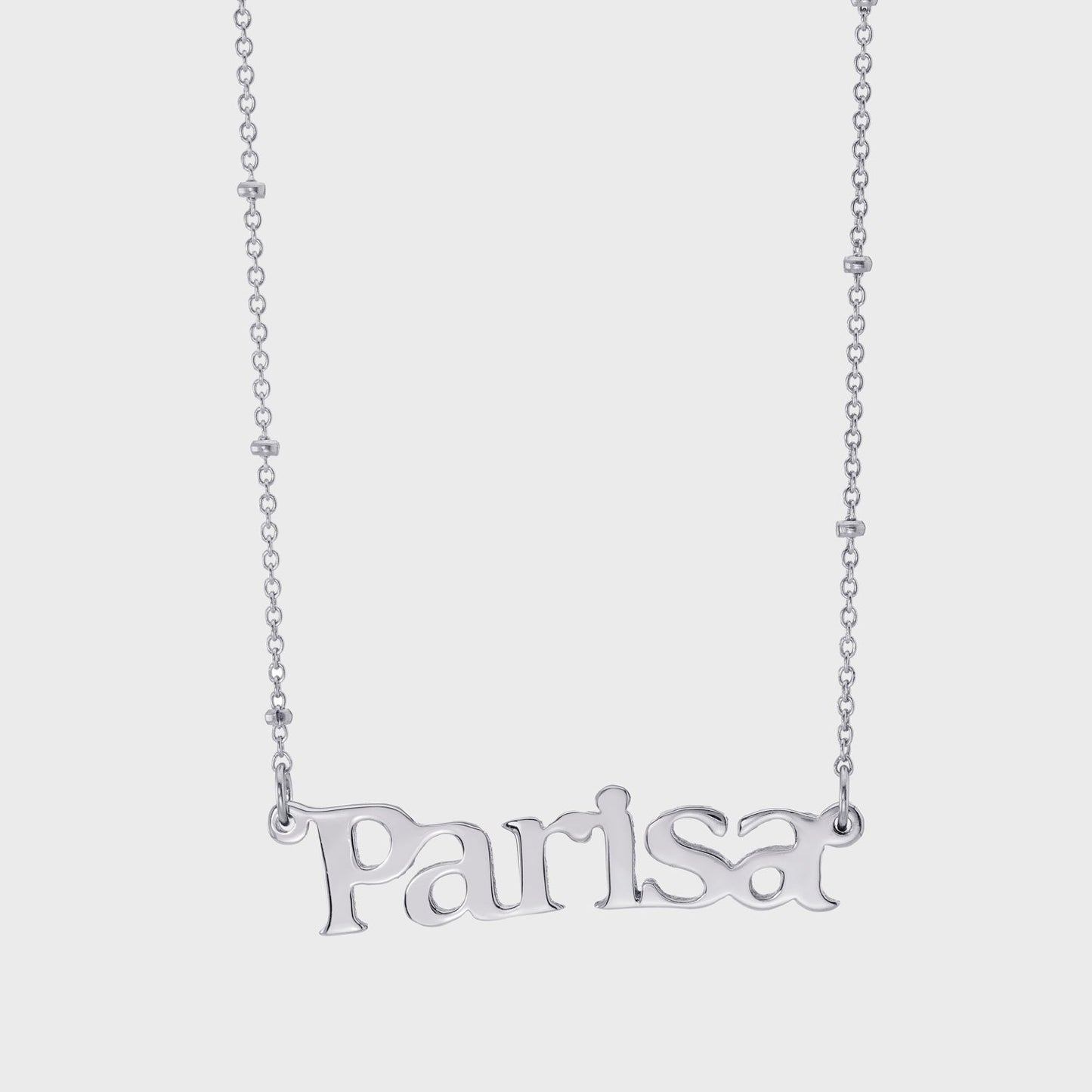 Personalised Name Necklace Satellite Chain Silver - ScentiMelti Home Fragrance, Beauty & Gifts UK