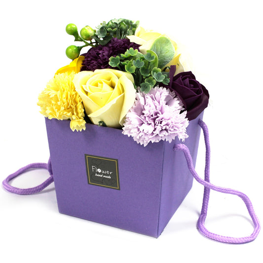 Soap Flower Bouquet - Purple Flower Garden - ScentiMelti  Soap Flower Bouquet - Purple Flower Garden