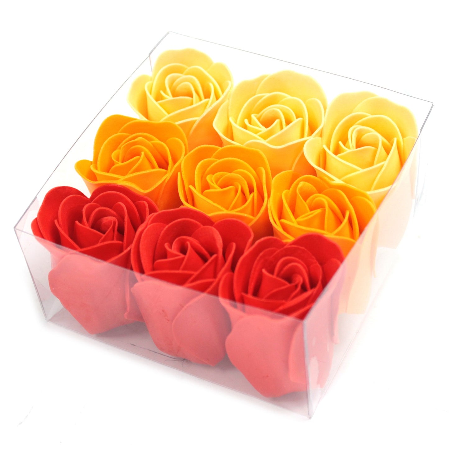 Set of 9 Soap Flower Box - Peach Roses - ScentiMelti  Set of 9 Soap Flower Box - Peach Roses