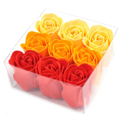 Set of 9 Soap Flower Box - Peach Roses - ScentiMelti  Set of 9 Soap Flower Box - Peach Roses