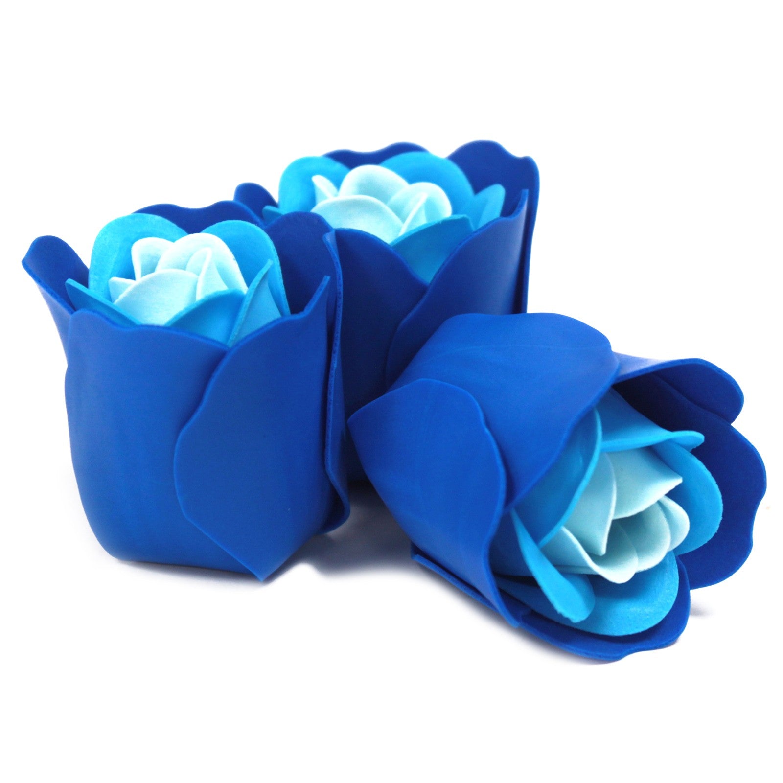 Set of 3 Soap Flower Heart Box - Blue Wedding Roses - ScentiMelti  Set of 3 Soap Flower Heart Box - Blue Wedding Roses