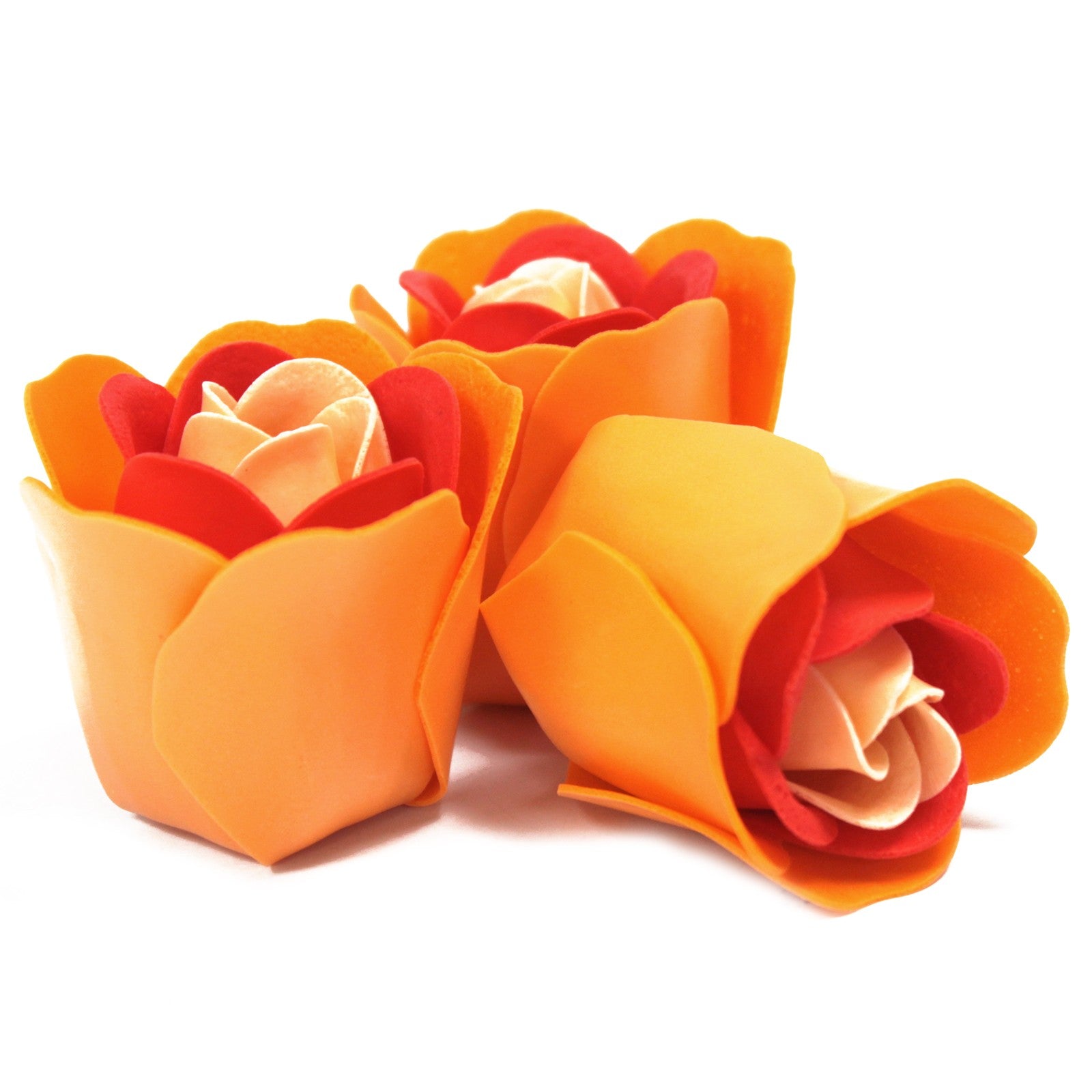 Set of 3 Soap Flower Heart Box - Peach Roses - ScentiMelti  Set of 3 Soap Flower Heart Box - Peach Roses