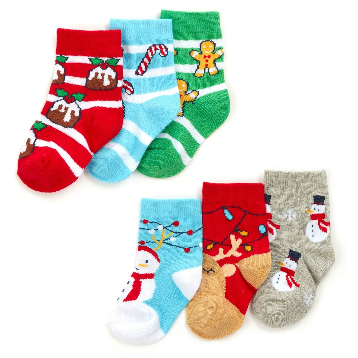 Unisex Babies Novelty Christmas Design Socks - 3 Pairs, Choose Stripes or Pattern - ScentiMelti Home Fragrance, Beauty & Gifts UK