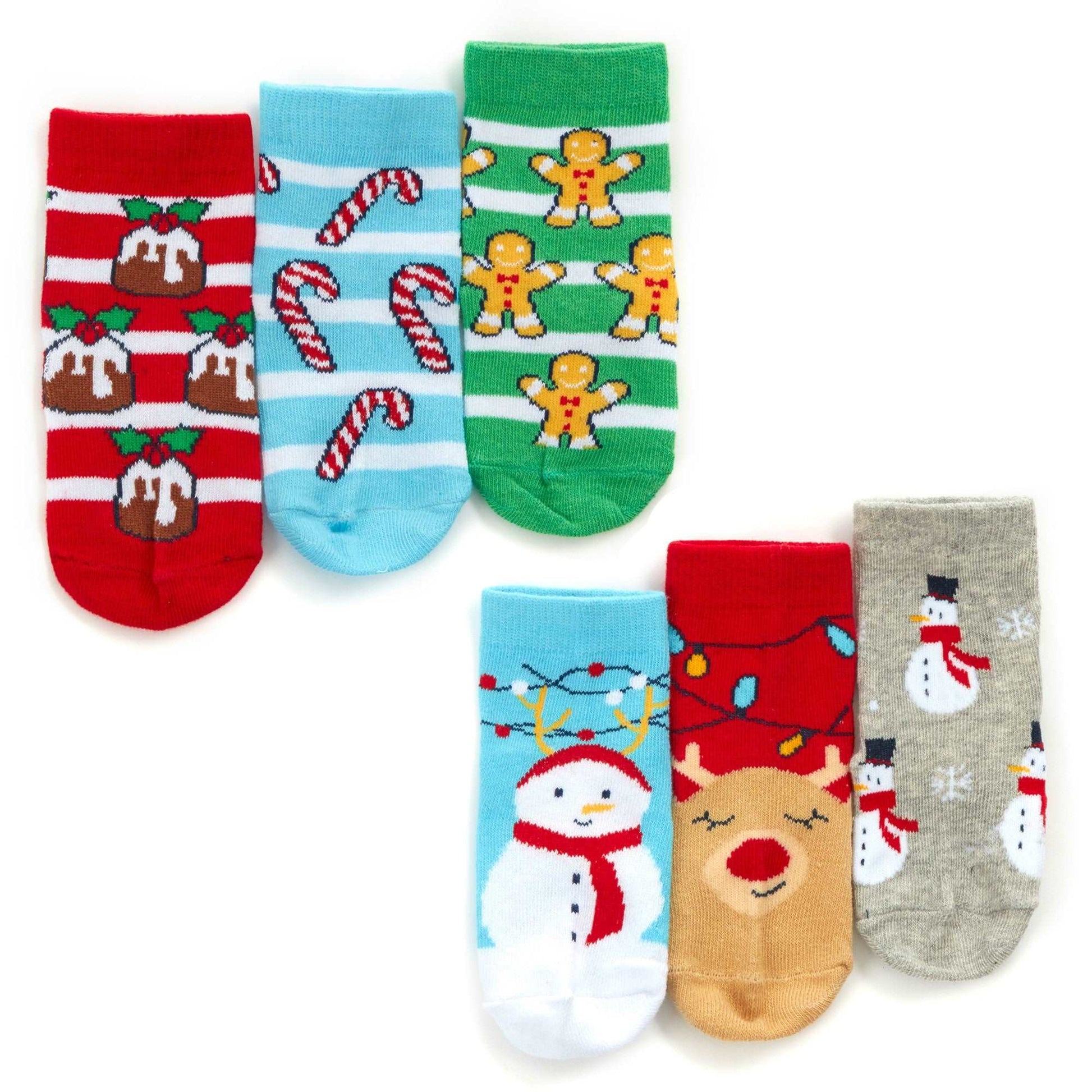 Unisex Babies Novelty Christmas Design Socks - 3 Pairs, Choose Stripes or Pattern - ScentiMelti Home Fragrance, Beauty & Gifts UK