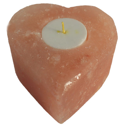 Salt Candle Holder - Med Heart - ScentiMelti  Salt Candle Holder - Med Heart