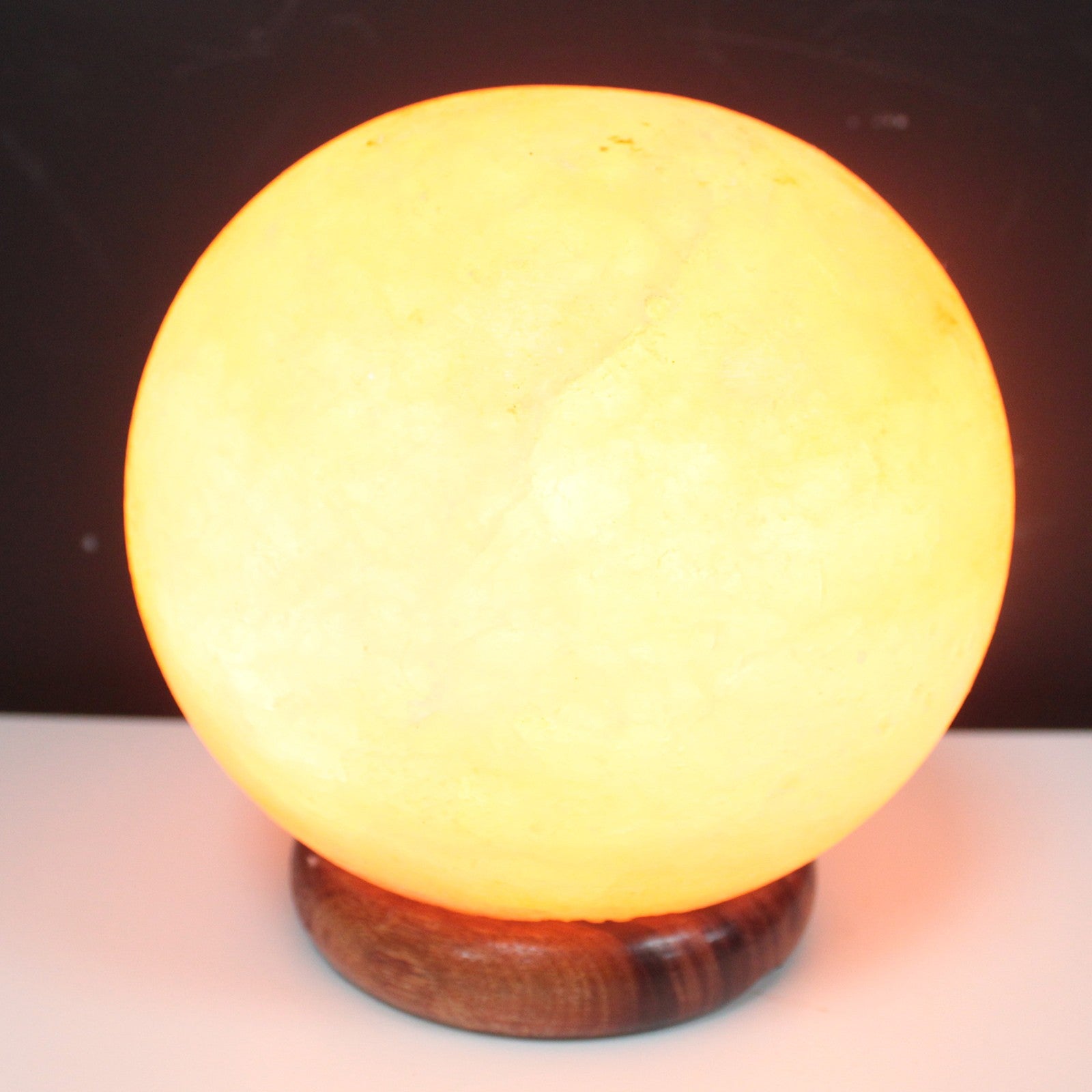 Salt Lamp Ball - Big Wooden Base - ScentiMelti  Salt Lamp Ball - Big Wooden Base