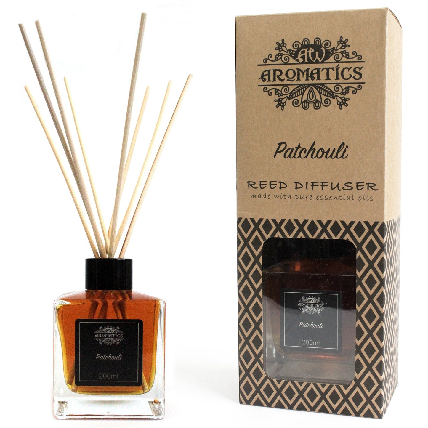 200ml Patchouli Essential Oil Reed Diffuser - ScentiMelti  200ml Patchouli Essential Oil Reed Diffuser