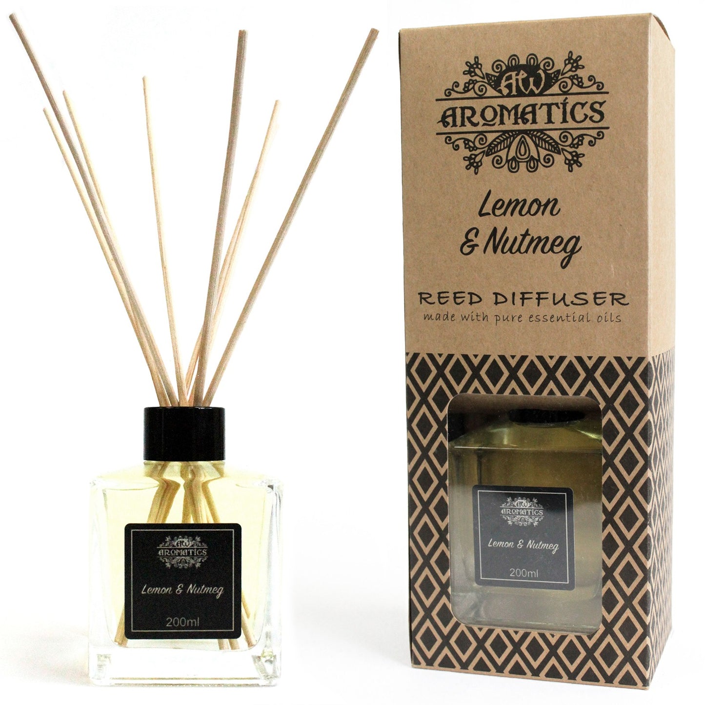 200ml Lemon & Nutmeg Essential Oil Reed Diffuser - ScentiMelti  200ml Lemon & Nutmeg Essential Oil Reed Diffuser