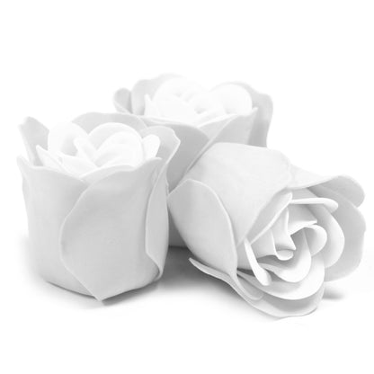 Set of 3 Soap Flower Heart Box - White - ScentiMelti  Set of 3 Soap Flower Heart Box - White