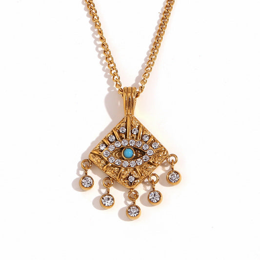 Deena Luxe 18k Gold Plated Evil Eye Necklace - ScentiMelti Home Fragrance, Beauty & Gifts UK