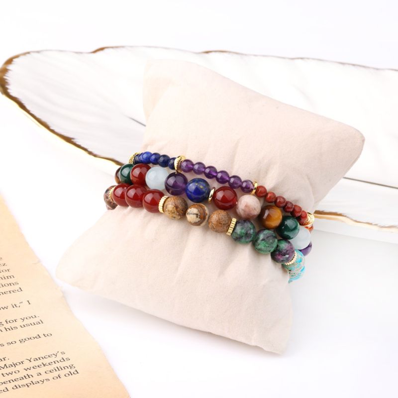 Bracelet Set 7 Chakra gold Plated - ScentiMelti Home Fragrance, Beauty & Gifts UK