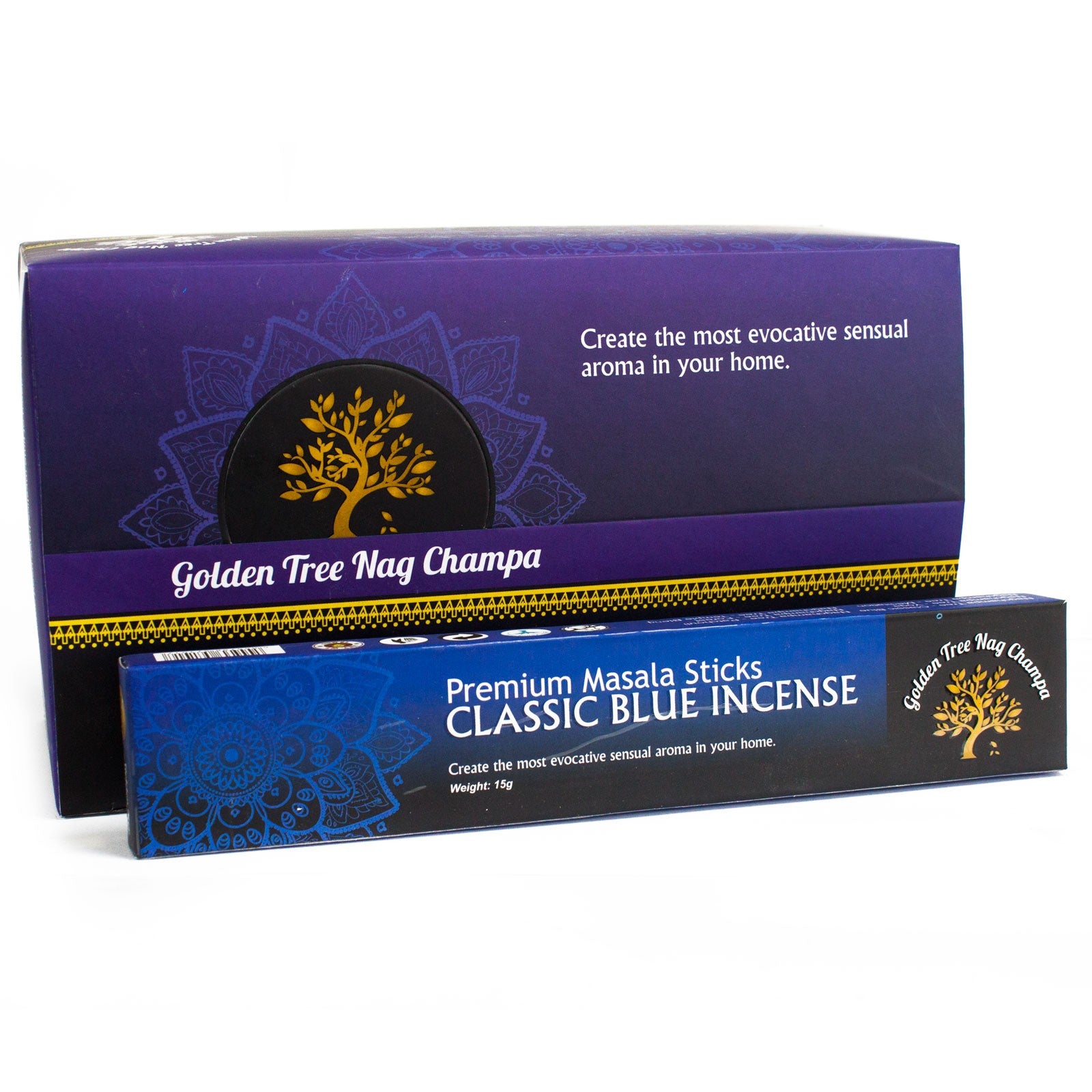 Golden Tree Nag Champa Incense - Classic Blue - ScentiMelti  Golden Tree Nag Champa Incense - Classic Blue