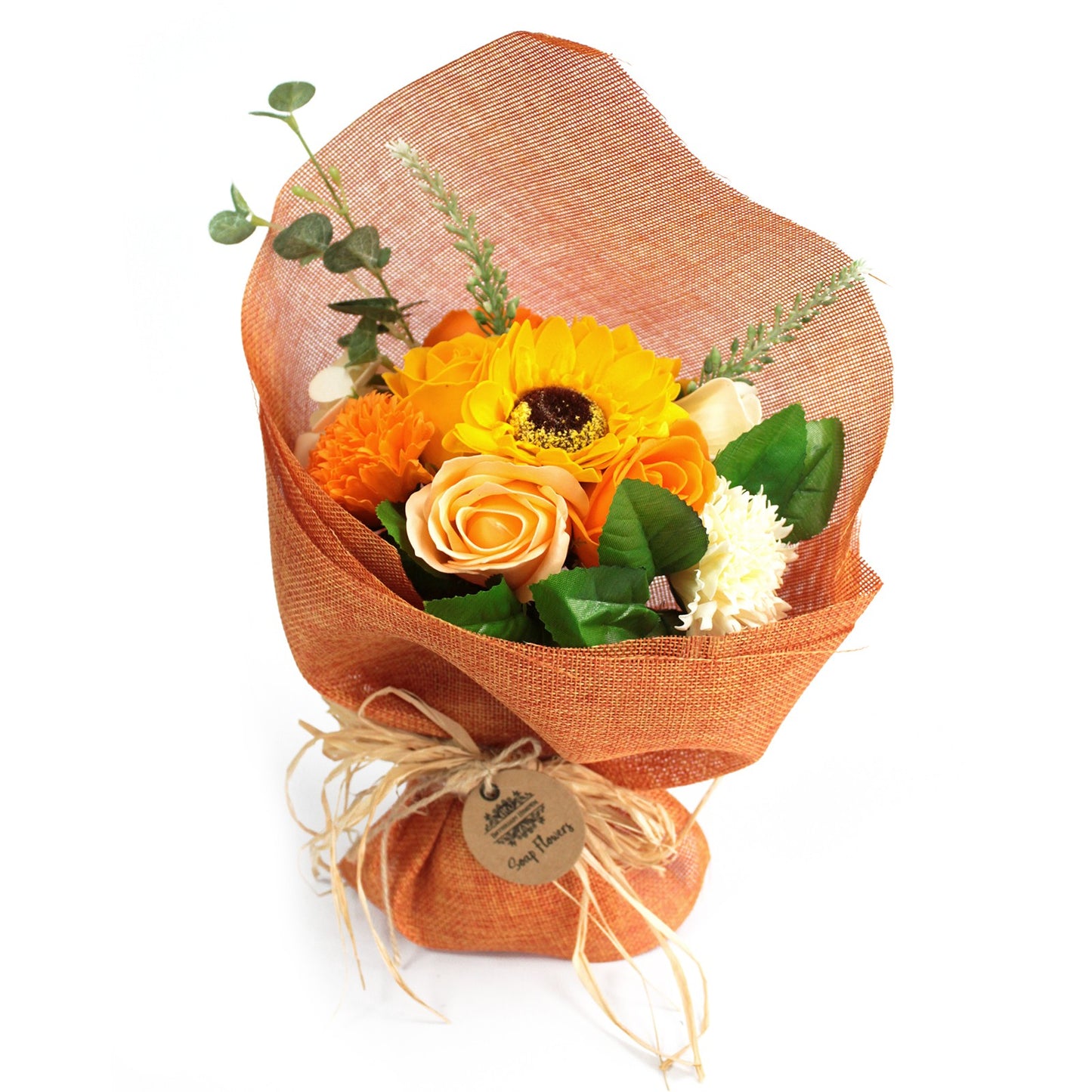 Standing Soap Flower Bouquet - Orange - ScentiMelti  Standing Soap Flower Bouquet - Orange