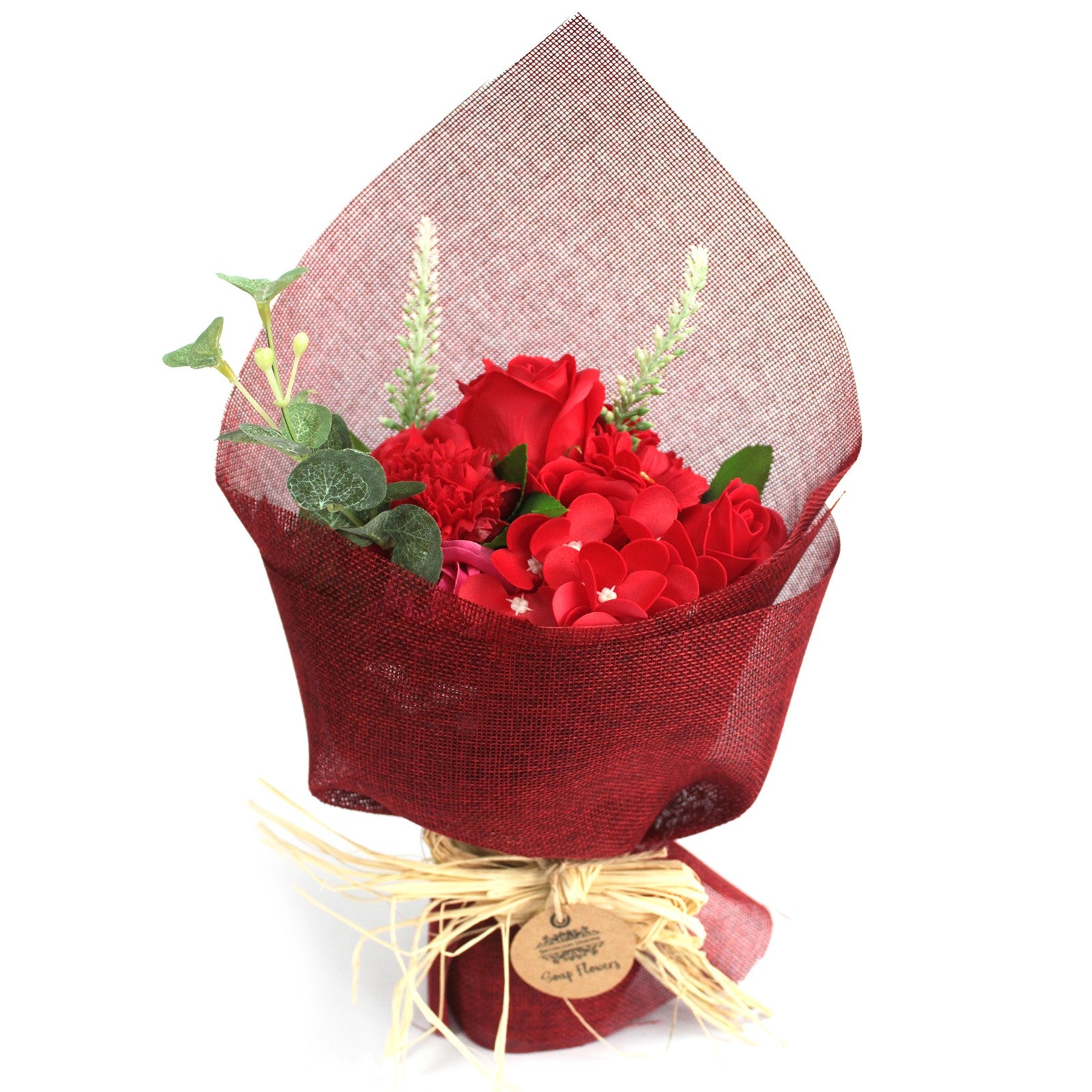 Standing Soap Flower Bouquet - Red - ScentiMelti  Standing Soap Flower Bouquet - Red